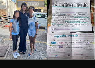 Após achar celulares furtados de crianças, delegada recebe carta e doces em agradecimento em Aparecida de Goiânia — Foto: Montagem/g1