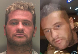 Stephen Murphy na foto divulgada pela polícia (à esquerda) e na que ele sugeriu — Foto: Lincolnshire Police e Stephen Murphy/Facebook